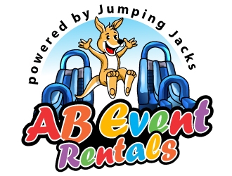 AB Event Rentals powered by Jumping Jacks logo design by Suvendu