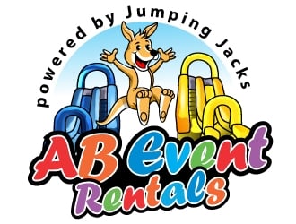 AB Event Rentals powered by Jumping Jacks logo design by Suvendu