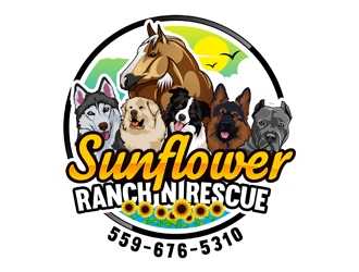 Sunflower Ranch N Rescue  logo design by DreamLogoDesign