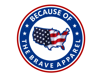 Because of the Brave Apparel logo design by Girly