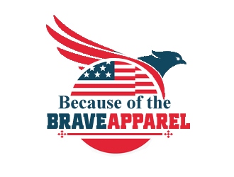 Because of the Brave Apparel logo design by redvfx