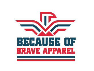 Because of the Brave Apparel logo design by redvfx