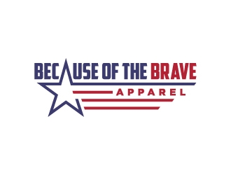 Because of the Brave Apparel logo design by sakarep