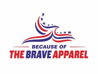 Because of the Brave Apparel logo design by adwebicon