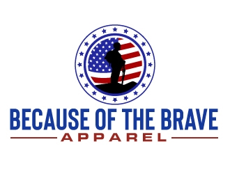 Because of the Brave Apparel logo design by AamirKhan