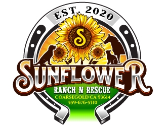 Sunflower Ranch N Rescue  logo design by Suvendu