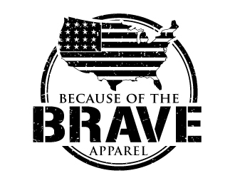Because of the Brave Apparel logo design by dasigns