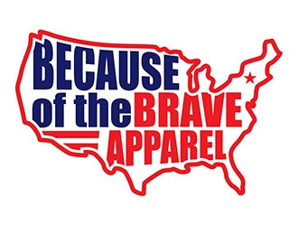 Because of the Brave Apparel logo design by logoguy