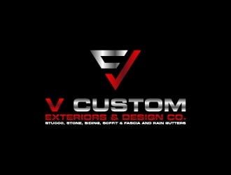 V Custom Exteriors & Design Co. logo design by wongndeso