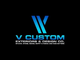 V Custom Exteriors & Design Co. logo design by wongndeso