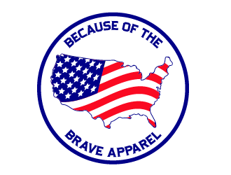 Because of the Brave Apparel logo design by Ultimatum