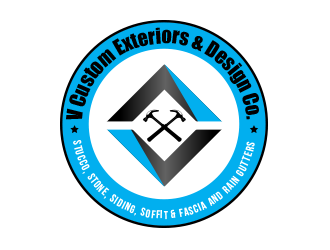 V Custom Exteriors & Design Co. logo design by BeDesign