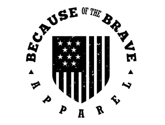 Because of the Brave Apparel logo design by Coolwanz