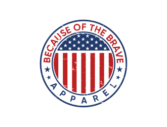 Because of the Brave Apparel logo design by qqdesigns