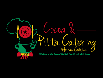 Cocoa &amp; Pitta Catering (African Cuisine) logo design by Gwerth