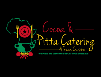 Cocoa & Pitta Catering (African Cuisine) logo design by Gwerth