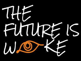 THE FUTURE IS WOKE. logo design by aldesign