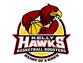 Kelly Hawks Basketball Boosters logo design by haze