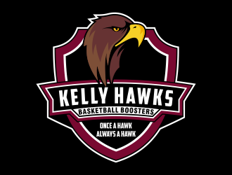 Kelly Hawks Basketball Boosters logo design by Kruger