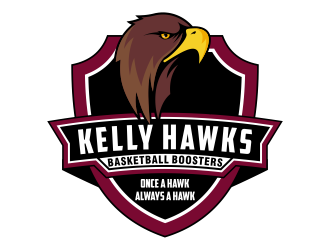 Kelly Hawks Basketball Boosters logo design by Kruger