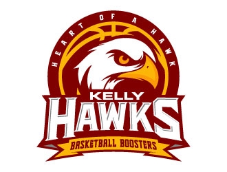 Kelly Hawks Basketball Boosters logo design by daywalker