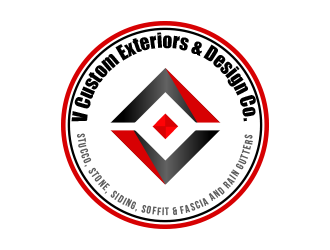 V Custom Exteriors & Design Co. logo design by BeDesign