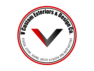 V Custom Exteriors & Design Co. logo design by BeDesign