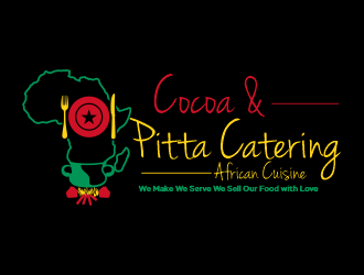 Cocoa & Pitta Catering (African Cuisine) logo design by Gwerth