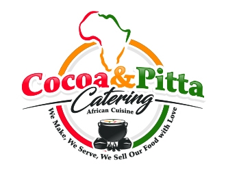 Cocoa & Pitta Catering (African Cuisine) logo design by Eliben