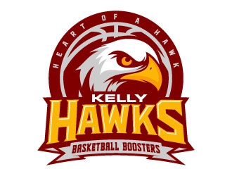 Kelly Hawks Basketball Boosters logo design by daywalker