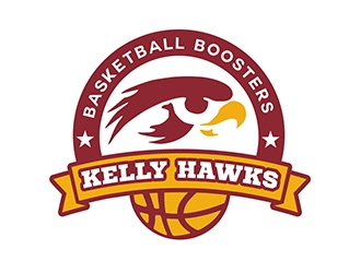 Kelly Hawks Basketball Boosters logo design by PrimalGraphics