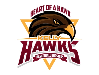 Kelly Hawks Basketball Boosters logo design by Eliben