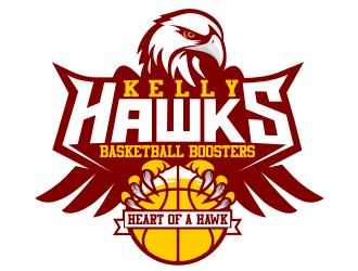 Kelly Hawks Basketball Boosters logo design by coco