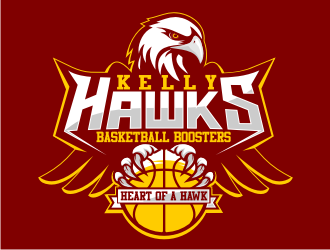 Kelly Hawks Basketball Boosters logo design by coco