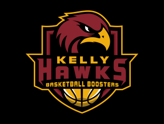 Kelly Hawks Basketball Boosters logo design by jm77788