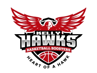 Kelly Hawks Basketball Boosters logo design by jaize