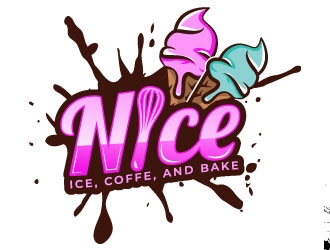 NIce (Ice, coffe, and Bake) logo design by MonkDesign