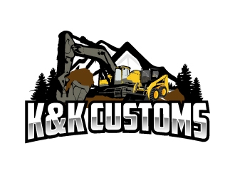 K&K Customs logo design by AamirKhan