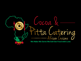 Cocoa & Pitta Catering (African Cuisine) logo design by Gwerth