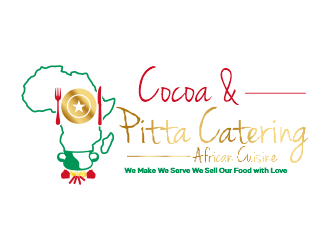 Cocoa & Pitta Catering (African Cuisine) logo design by Gwerth