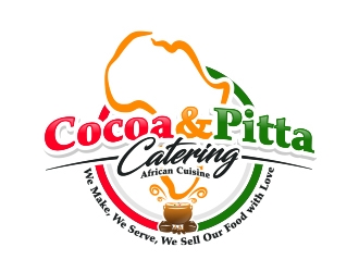 Cocoa & Pitta Catering (African Cuisine) logo design by Eliben