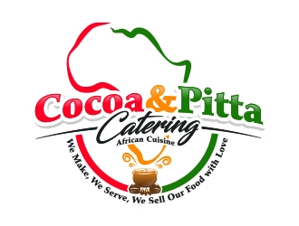 Cocoa & Pitta Catering (African Cuisine) logo design by Eliben