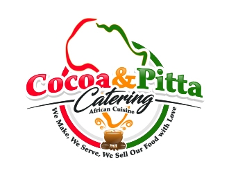 Cocoa & Pitta Catering (African Cuisine) logo design by Eliben