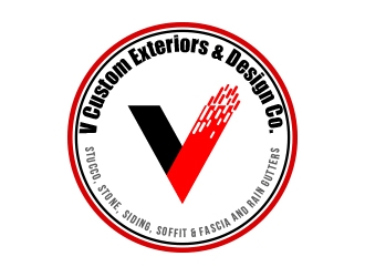 V Custom Exteriors & Design Co. logo design by AamirKhan