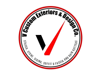 V Custom Exteriors & Design Co. logo design by AamirKhan