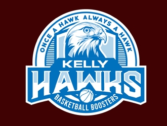 Kelly Hawks Basketball Boosters logo design by DreamLogoDesign
