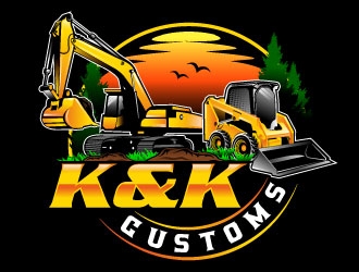 K&K Customs logo design by Suvendu
