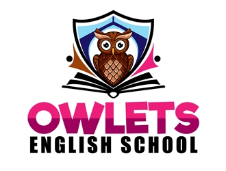 Owlets English School logo design by DreamLogoDesign