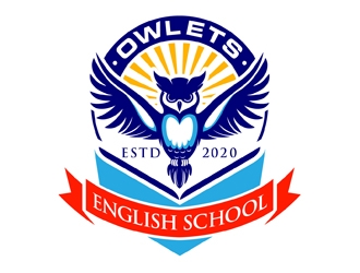 Owlets English School logo design by DreamLogoDesign