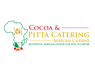 Cocoa & Pitta Catering (African Cuisine) logo design by Gwerth
